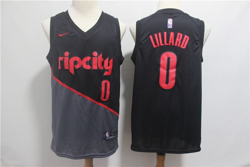 Men Portland Trail Blazers #0 Lillard Black City Edition Game Nike NBA Jerseys